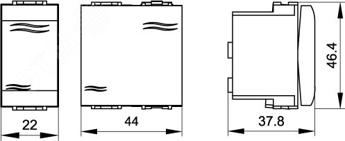 BRAVA Переключатель 2 поста 2 модуля белый IN-Liner FRONT DKC 76012B