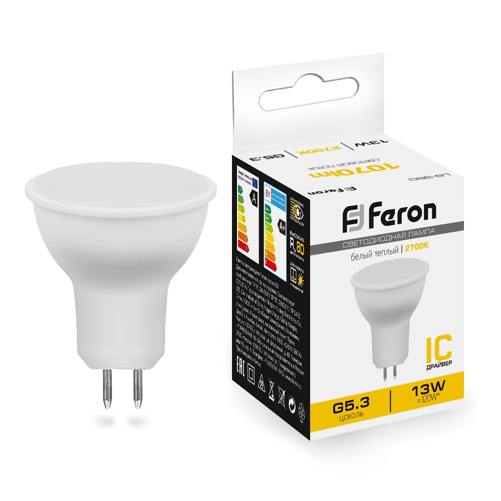 Лампа светодиодная LED 13вт 230в G5.3 теплый FERON LB-960 38188