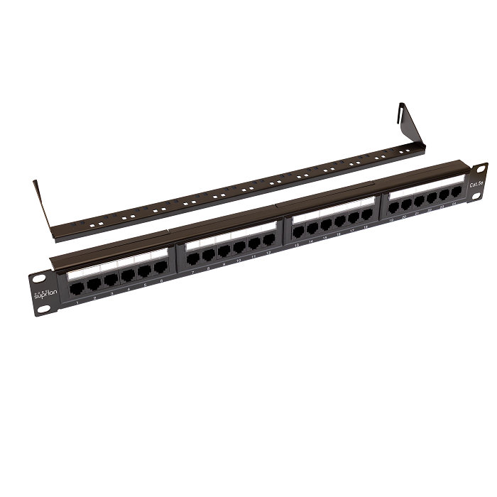 Патч-панель 19'. 24 порта RJ-45. FTP. Cat.5e. 1U SUPRLAN 10-0402