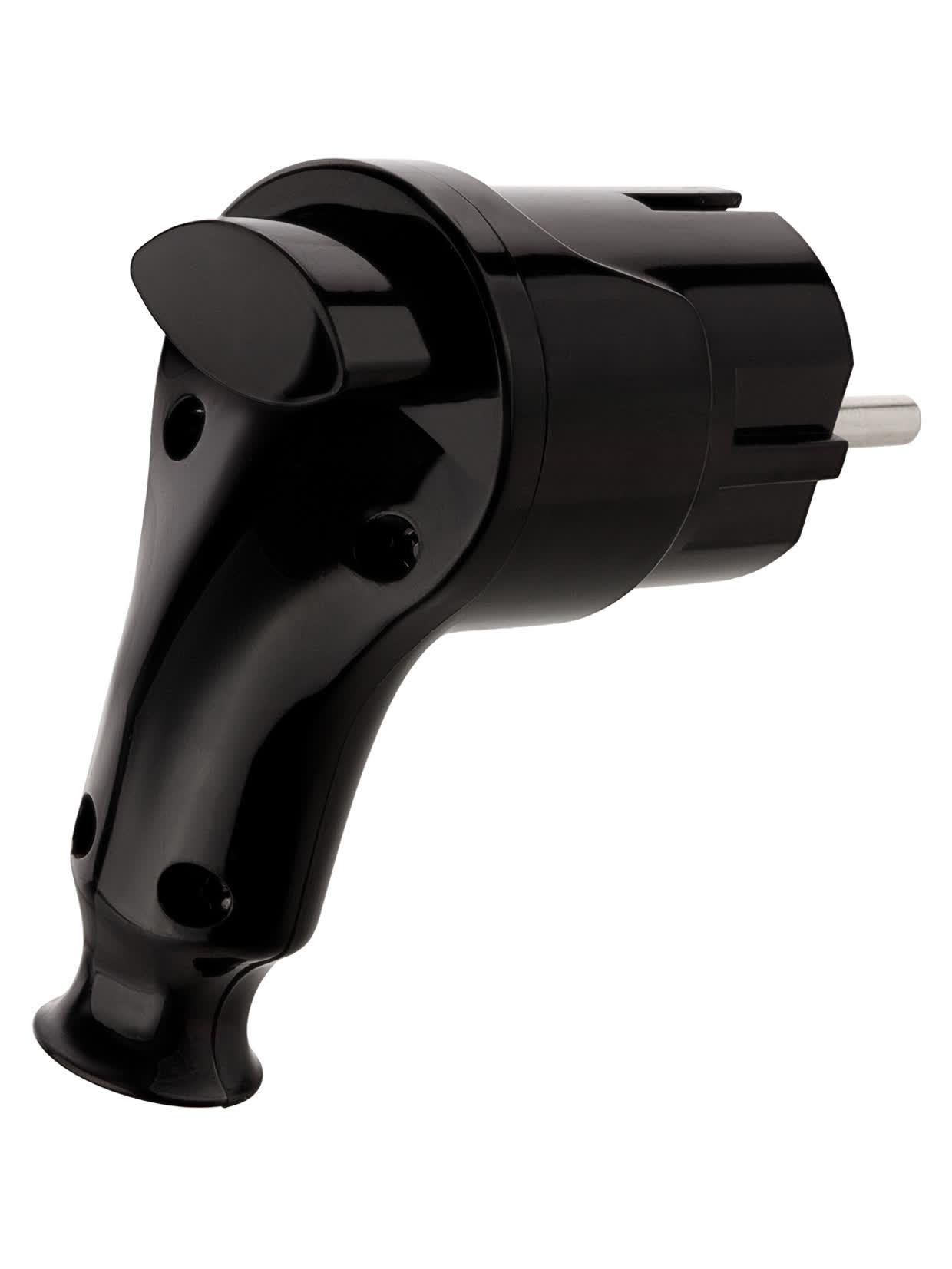 Вилка угловая c/з черная с кнопкой извлечения из сети 16А 250В TDM TDM ELECTRIC SQ1806-0399