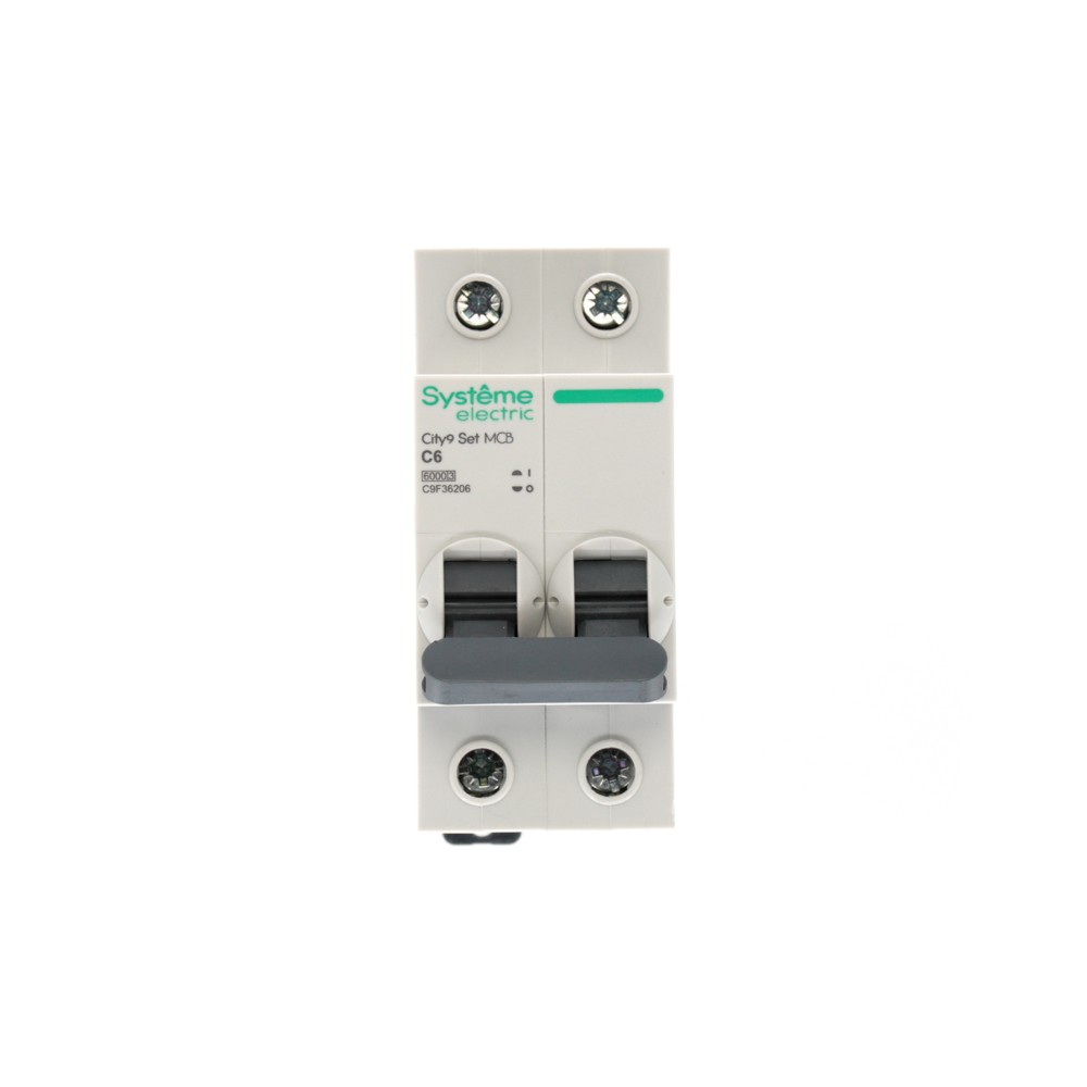 Выключатель автоматический двухполюсный (АВ) С 6А 2P 6kA 230В City9 Set Systeme Electric C9F36206