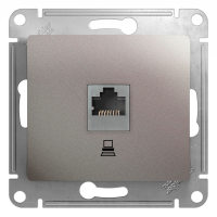 GLOSSA Розетка компьютерная RJ45 категория 5E механизм платина Systeme Electric GSL001281K