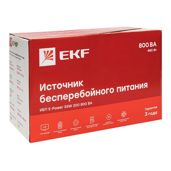 Источник бесперебойного питания E-Power SSW200 800 ВА EKF SSW-280
