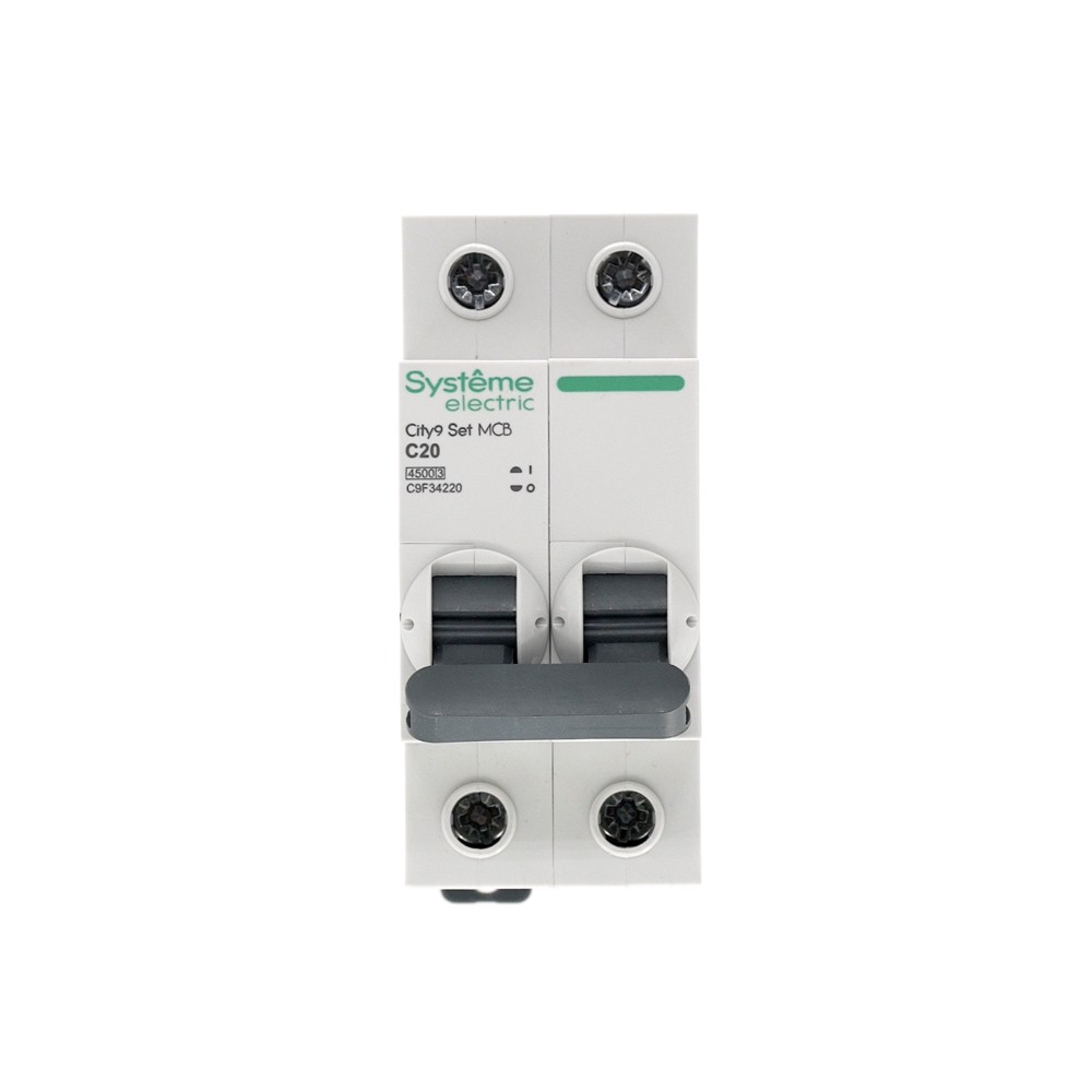 Выключатель автоматический двухполюсный 20А С 4.5kA 230В City9 Set Systeme Electric C9F34220