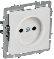 BRITE Розетка 1-местная без заземления без защитных шторок 10А РС10-1-0-БрАБ арктический белый IEK BR-R10-10-K91
