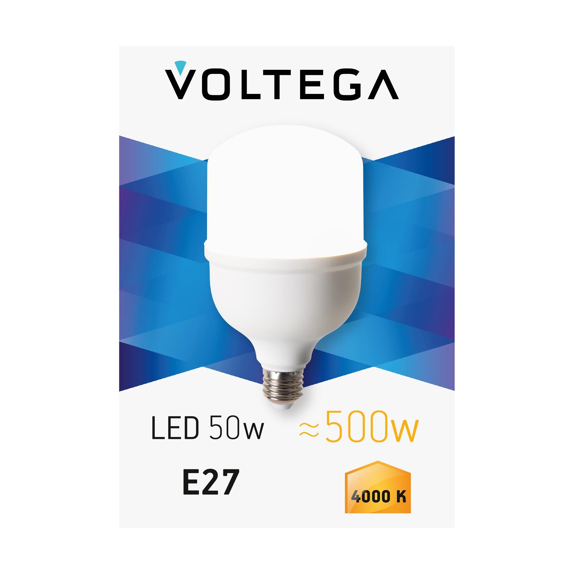 Лампа светодиодная T120 50Вт 4000К E27 IP20 Voltega 8588 VG10-T140E27-50W