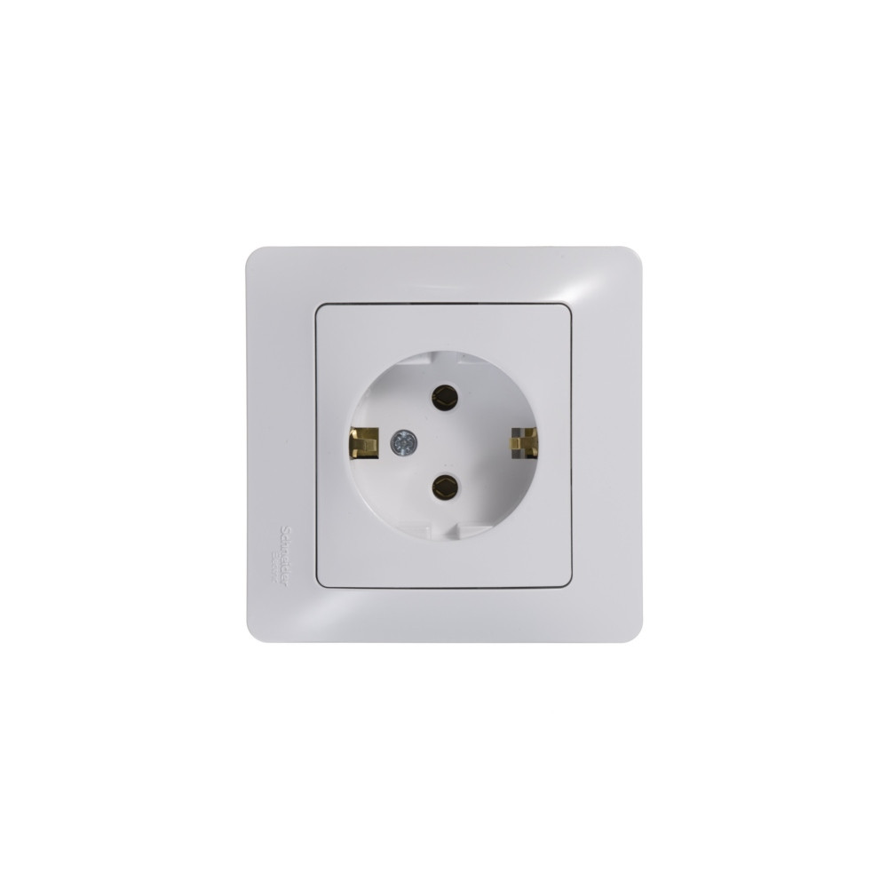 GLOSSA Розетка с заземлением в рамку белая Systeme Electric GSL000143