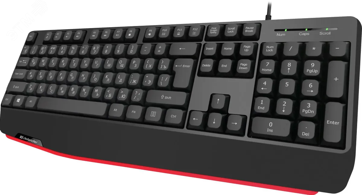 Клавиатура проводная Atom HB-546 RU, 104 + FN, черный, 1.8м Defender 45546