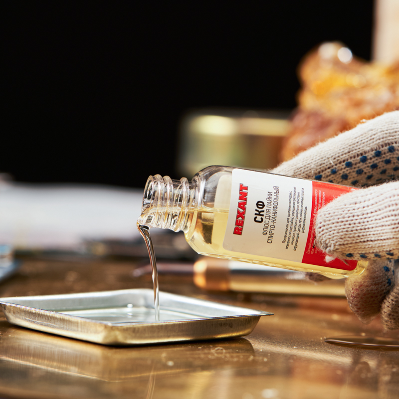 Флюс для пайки, СКФ (спирто-канифольный), 30 мл, флакон, REXANT 09-3640