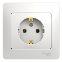 GLOSSA Розетка с заземлением в сборе белая Systeme Electric GSL000142