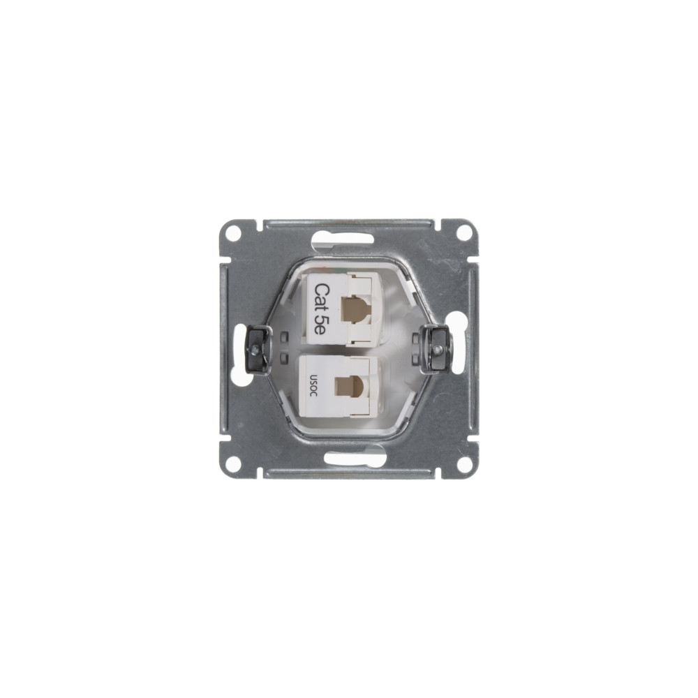 GLOSSA Розетка телефон/компьютер RJ11+RJ45 категория 5е в рамку белая Systeme Electric GSL000185
