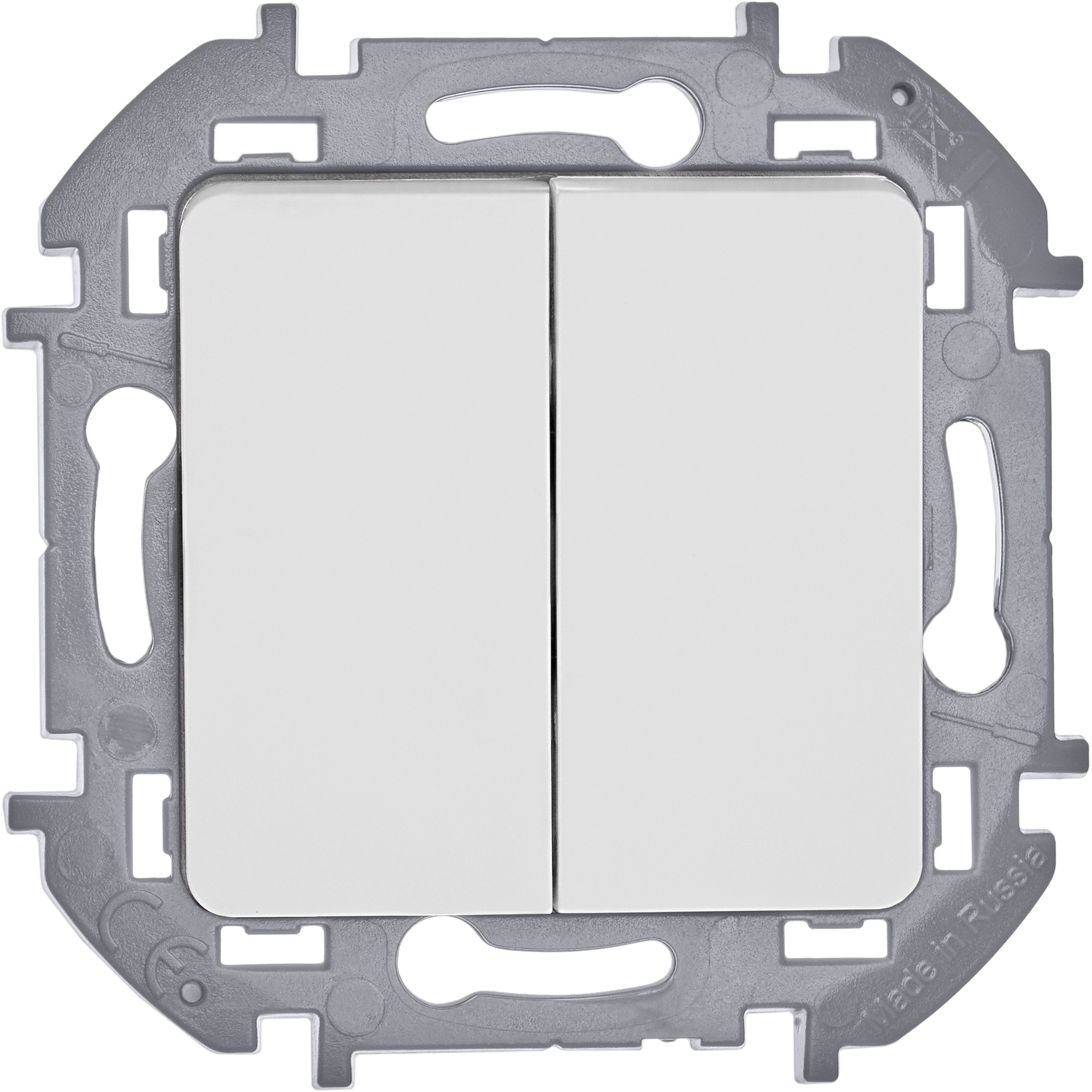 Выключатель двухклавишный INSPIRIA 10 AX 250 В~ белый Legrand 673620