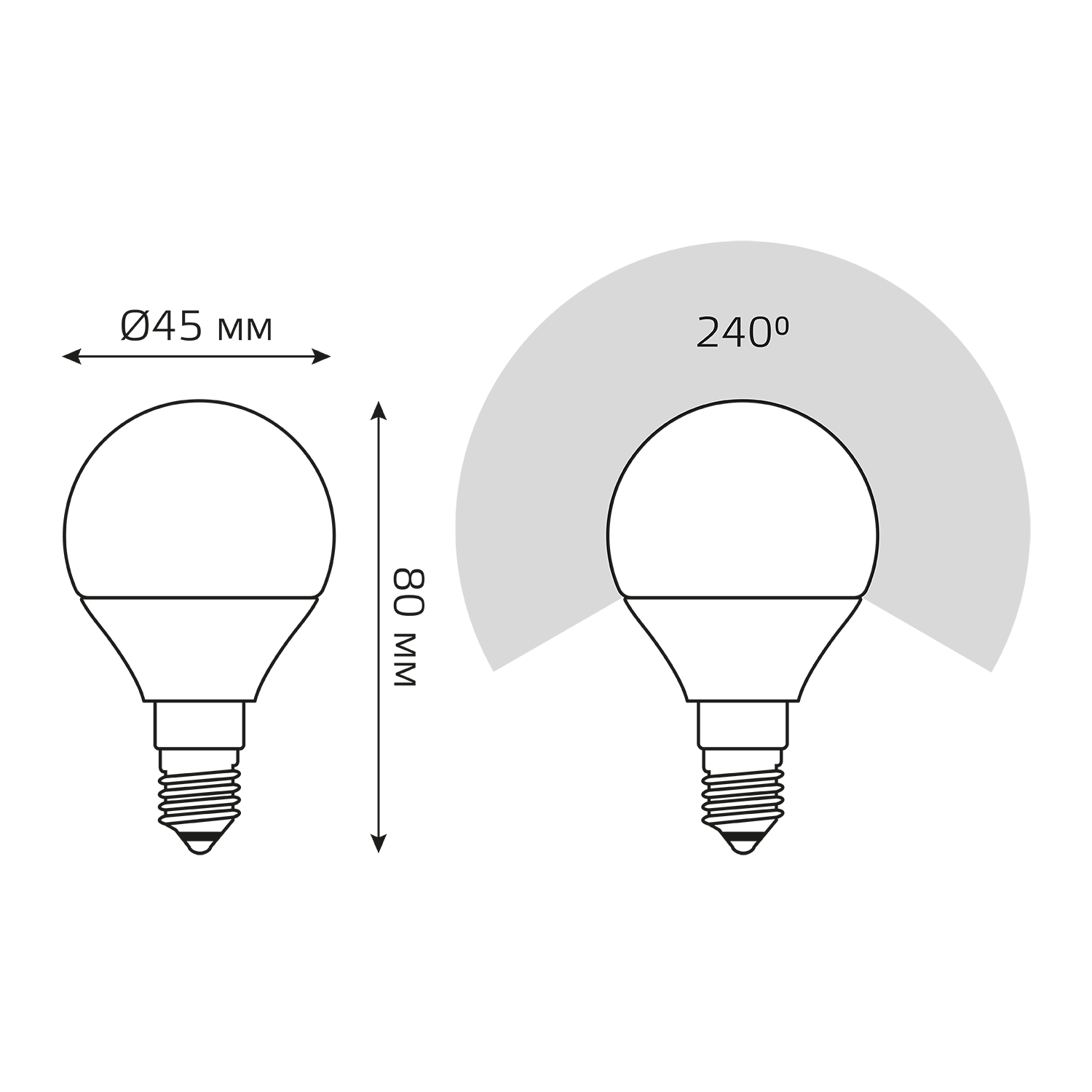 Лампа светодиодная LED 10 Вт 730 лм 4100К AC180-240В E14 шар P45 нейтральный  Elementary Gauss GAUSS 53120