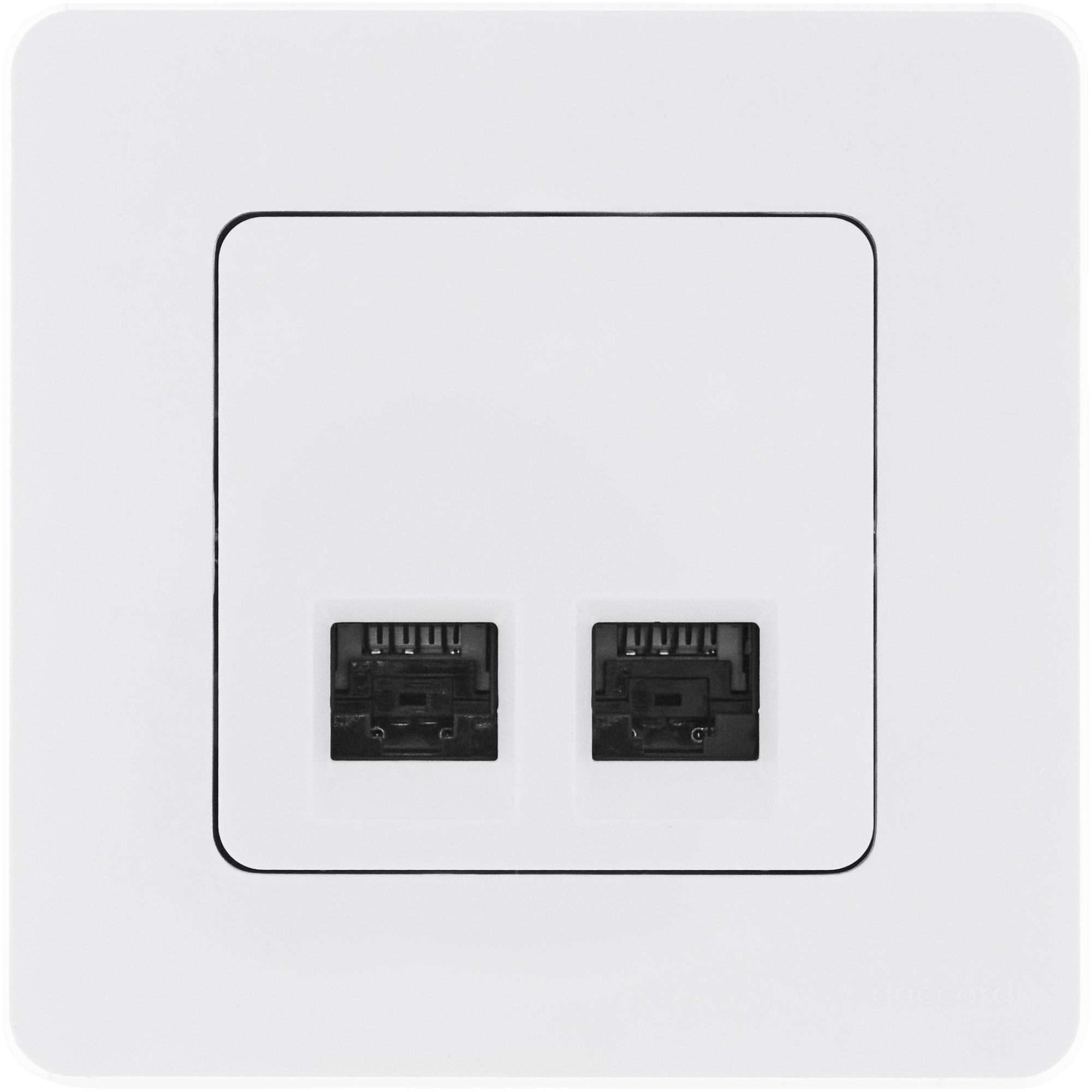 Розетка компьютерная двойная RJ45 категория 5Е UTP белый INSPIRIA IEK 673835