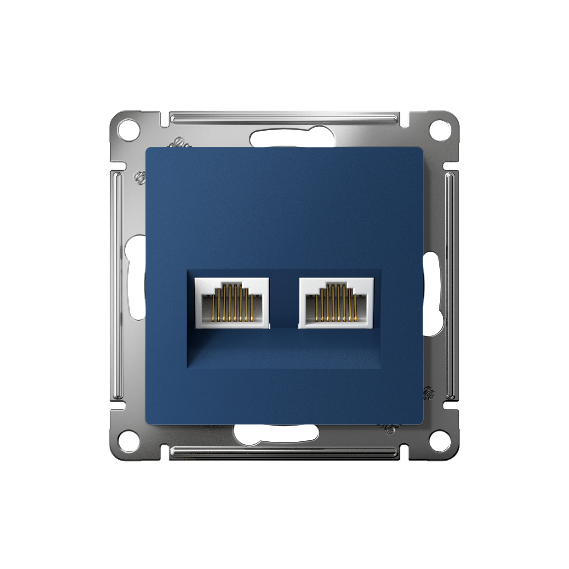 ATLASDESIGN РОЗЕТКА двойная компьютерная RJ45+RJ45, кат.5E, механизм, АКВАМАРИН Systeme Electric ATN001185