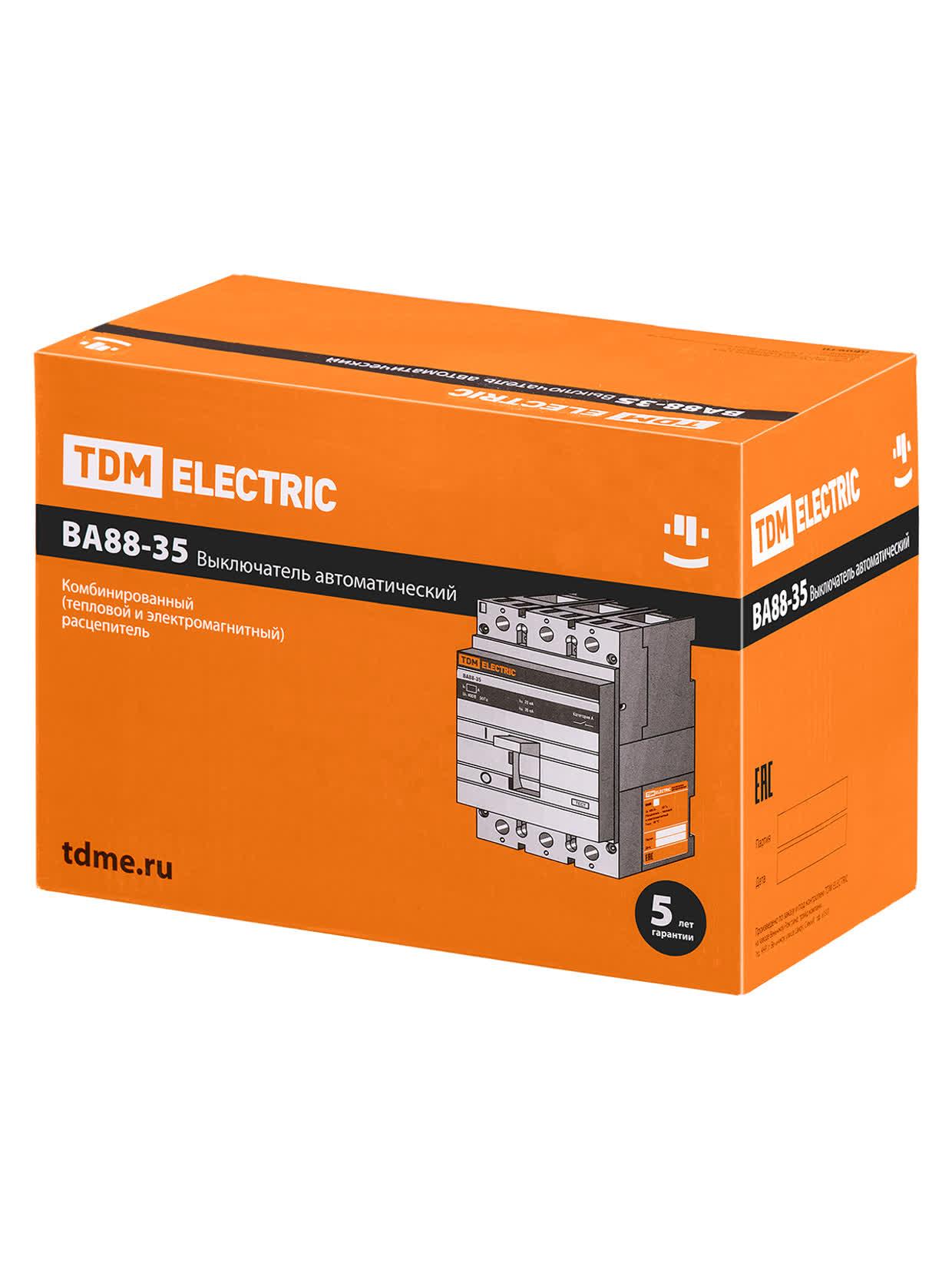 Автоматический выключатель ВА88-35 трехполюсной 200А 35кА TDM ELECTRIC SQ0707-0016