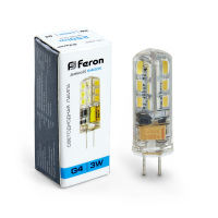 Лампа светодиодная LED 3вт 12в G4 дневной капсульная FERON LB-422 48LED 25533