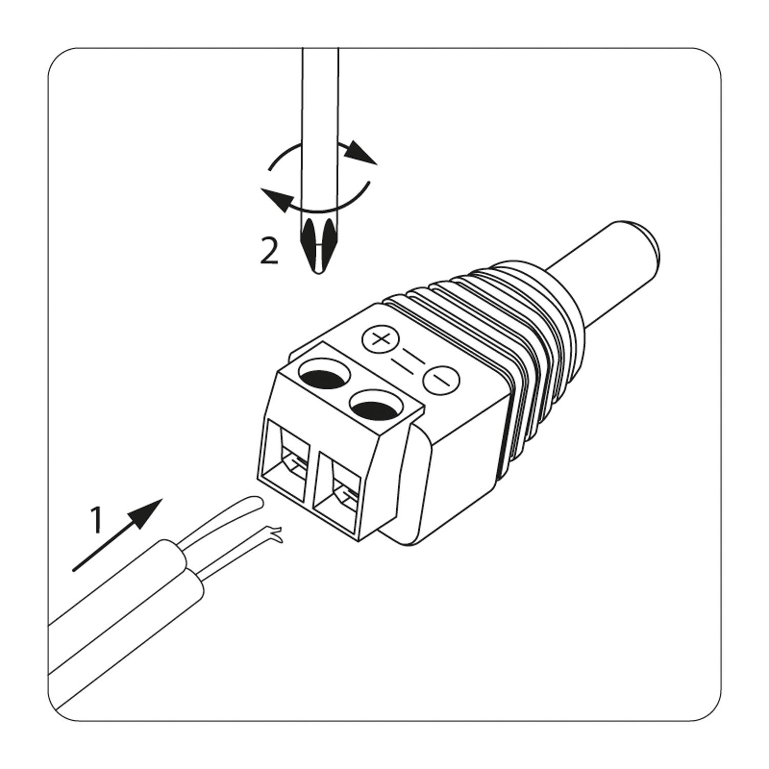Разъем питания штекер 2.1х5.5 с клеммной колодкой (блистер) REXANT etm14-0314