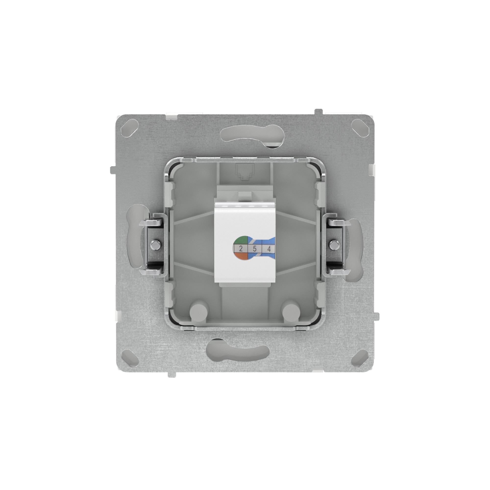 Компьютерная розетка RJ-45 без шторки, кат.6А одинарная,KANT, белая магнолия DKC 7000673