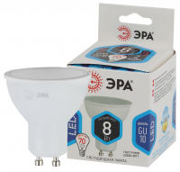 Лампа светодиодная LED 8 Вт 640Лм 4000К софит нейтральный GU10 170-265В LED MR16-8W-840-GU10 Standart ЭРА Б0036729