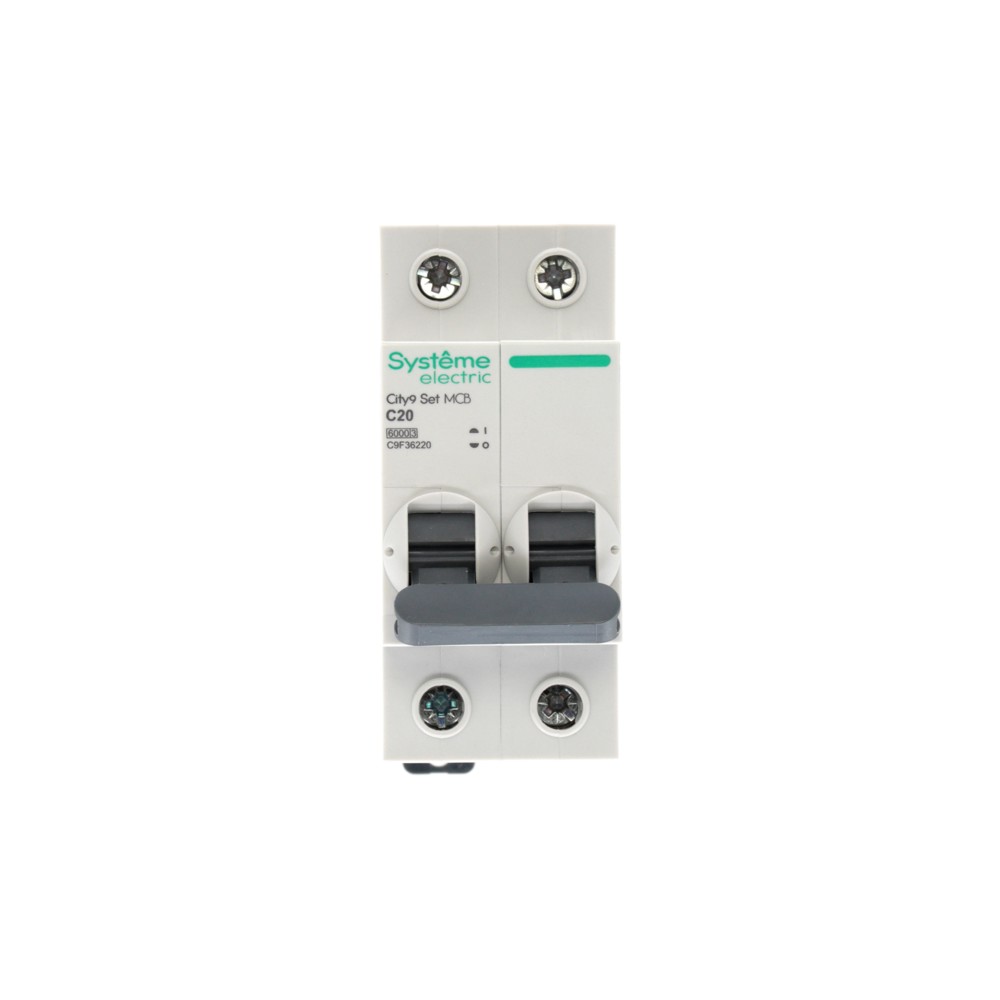 Выключатель автоматический двухполюсный (АВ) С 20А 2P 6kA 230В City9 Set Systeme Electric C9F36220