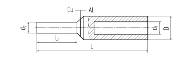 Наконечник кабельный штыревой алюмомедный НШАМ 16 КВТ 81985
