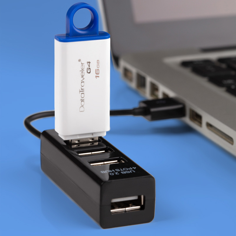 Разветвитель USB на 4 порта черный, REXANT 18-4103