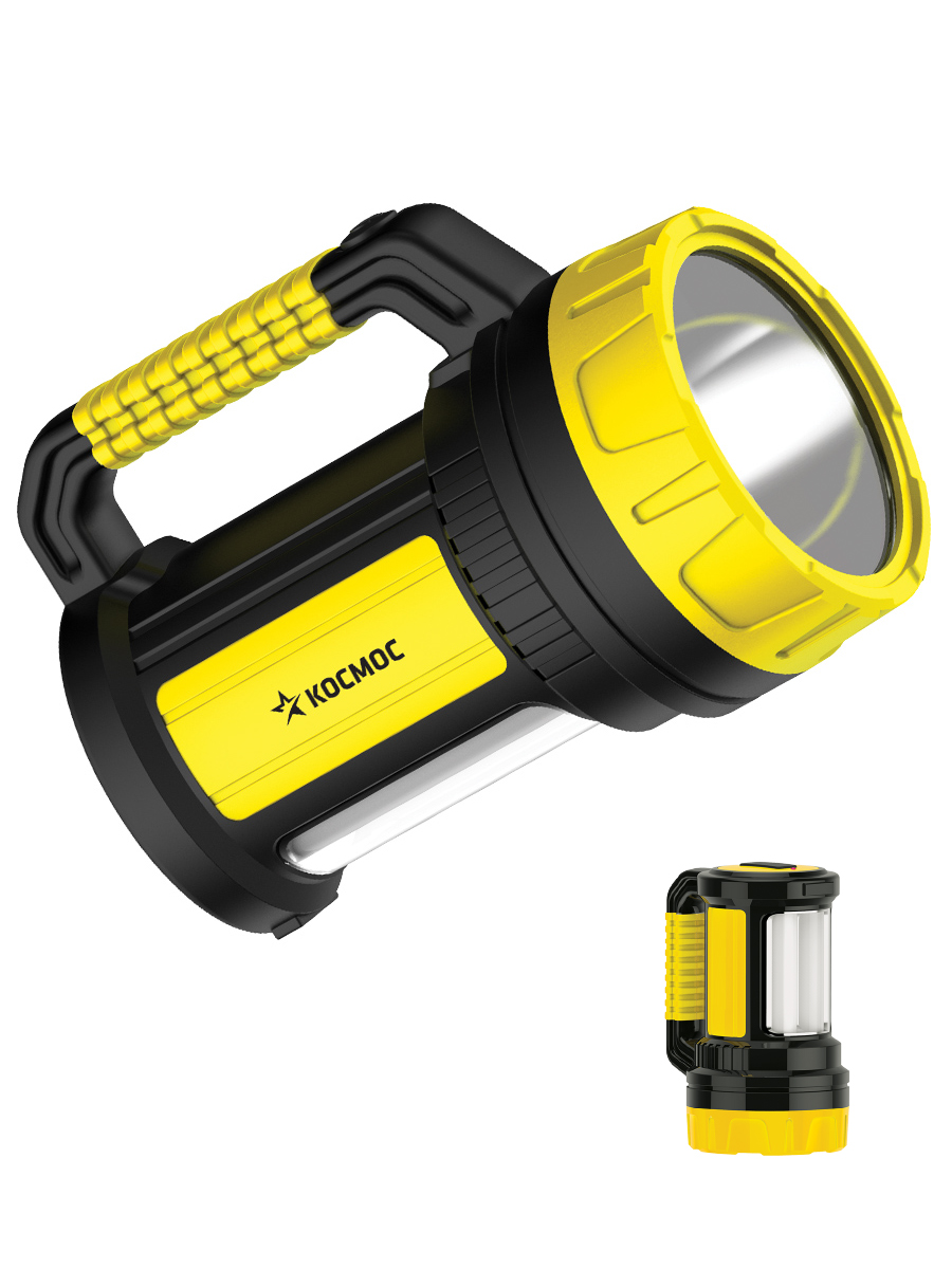Фонарь-прожектор аккумуляторный , 5W LED + 20x0,5 W LED, аккум. 4V 2Ah, 300Lm - 6 часов, 380Lm - 3 часа, Космос KOCAc2005W_Ex