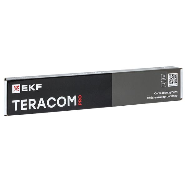 Органайзер кабельный TERACOM PRO с крышкой 19'' 1U пластиковый черный EKF TRP-1CORF-PL-BK