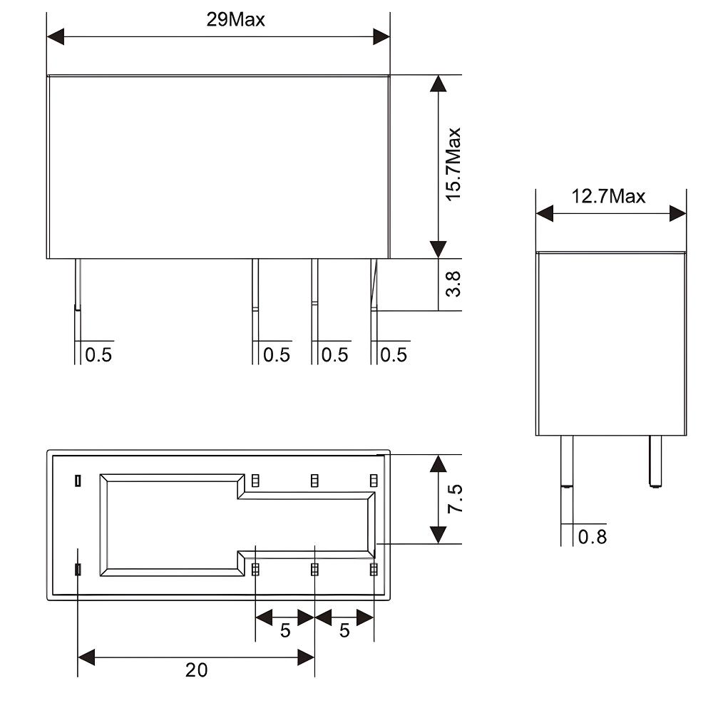 Реле миниатюрное низкопрофильное, 2CO, ком. ток 8А, AgSnO, напряжение 24V DC DKC IRM-24DC-2CO