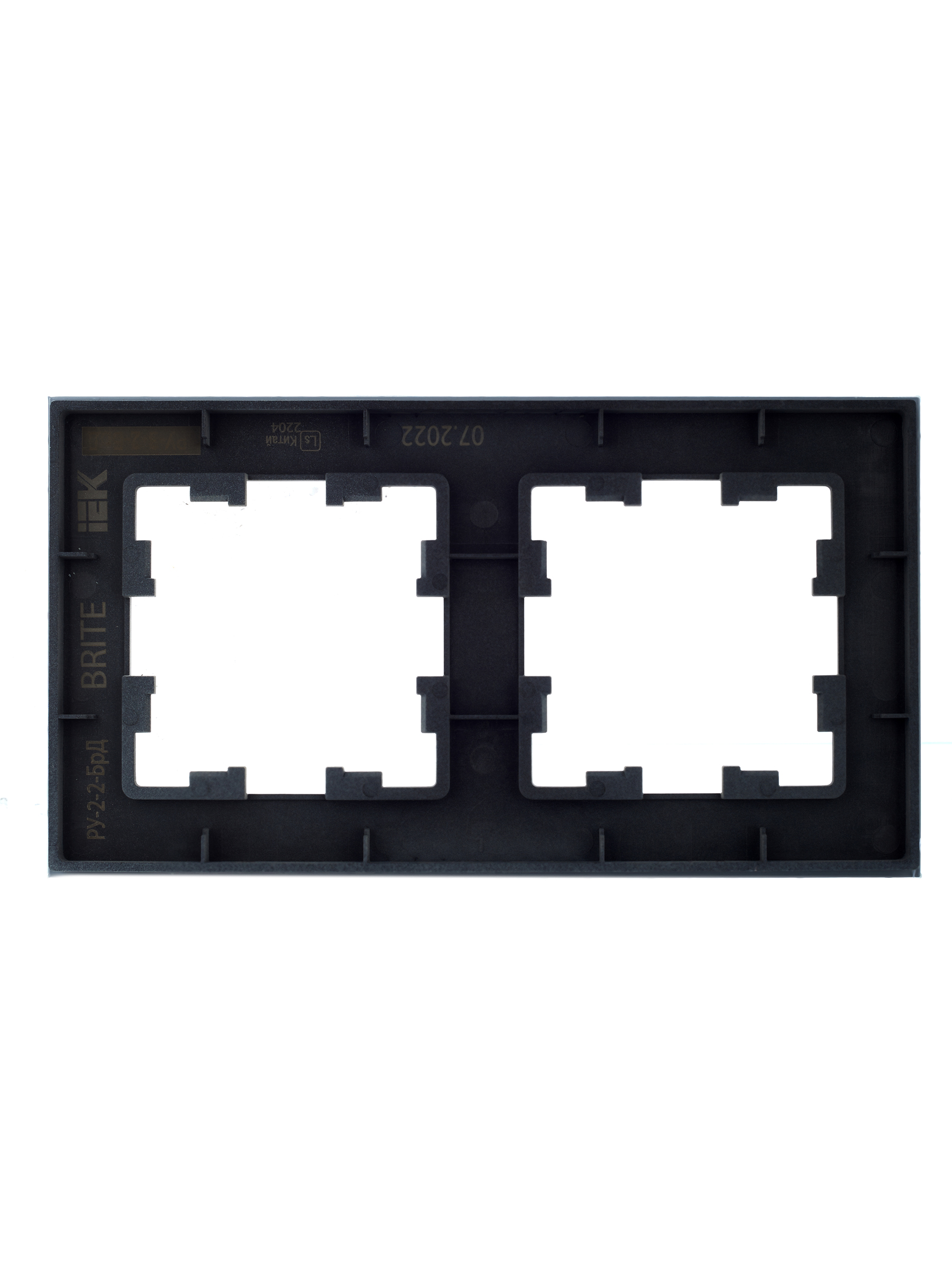 BRITE Рамка 2 поста РУ-2-2-БрД стекло дымчатый IEK BR-M22-G-K30