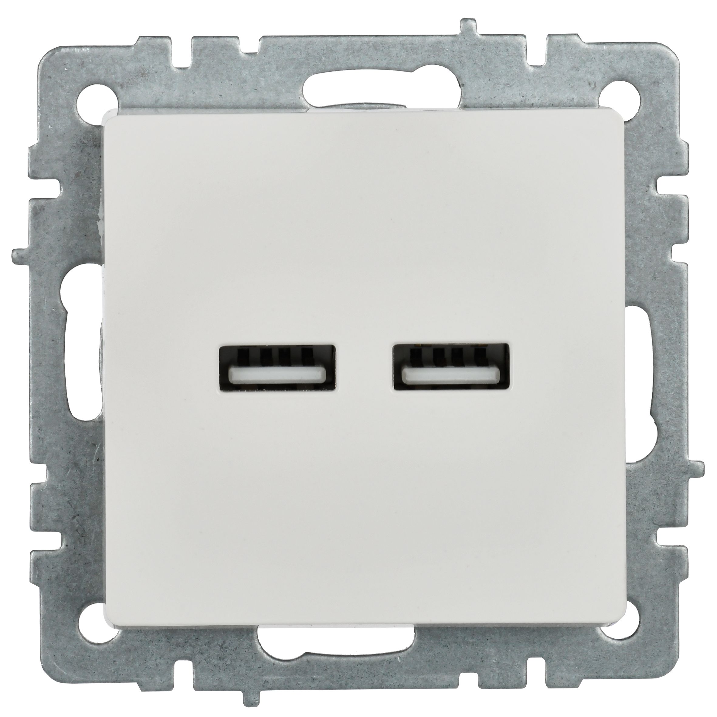 BRITE Розетка USB A+A 5В 3,1А РЮ10-1-БрБ белый IEK BR-U21-D31-K01