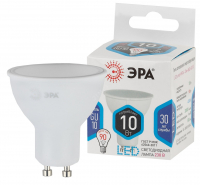 Лампа светодиодная LED 10 Вт 800Лм 4000К софит нейтральный GU10 170-265В LED MR16-10W-840-GU10 Standart ЭРА Б0032998