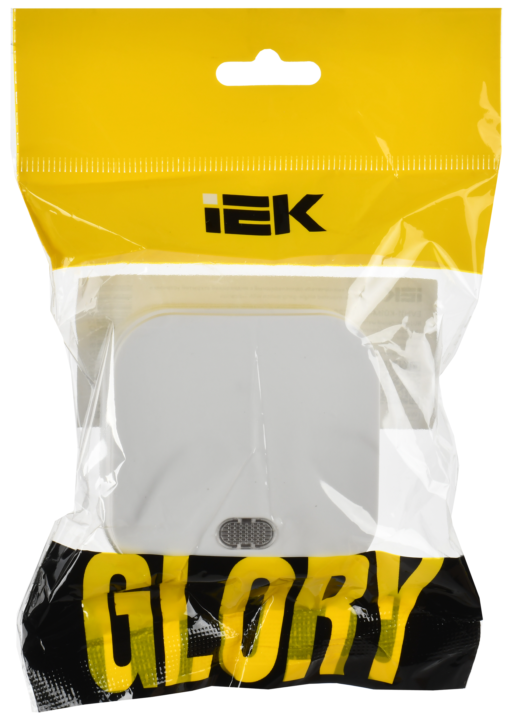GLORY Выключатель 1-клавишный для открытой установки с индикацией 10А ВС20-1-1-ХБм белый матовый IEK EVH11-K01M-10