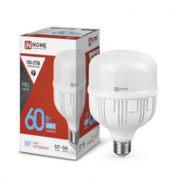 Лампа светодиодная LED-HP-PRO 60Вт 230В E27 с адаптером Е40 6500К 5700Лм IN HOME IN-HOME 4690612031132
