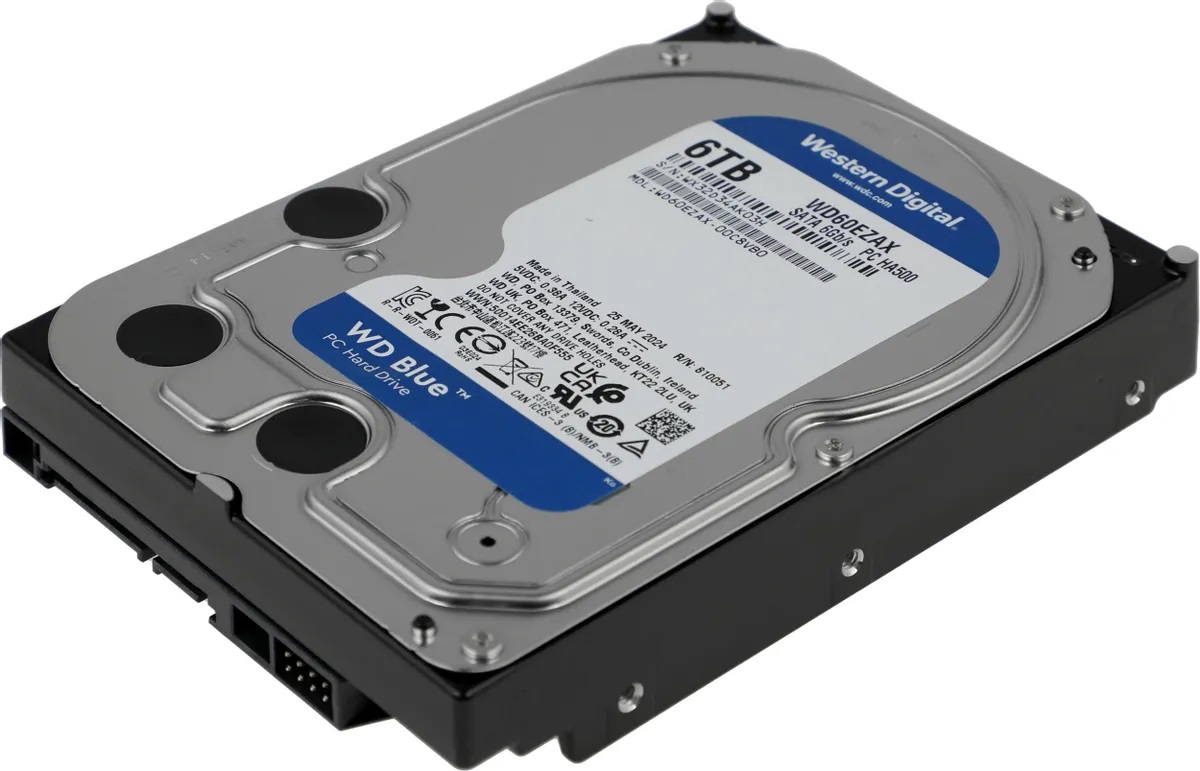 Жесткий диск 6TB Blue 3.5'', SATAIII, 5400 об/мин, 256 МБ Western Digital WD60EZAX 137499