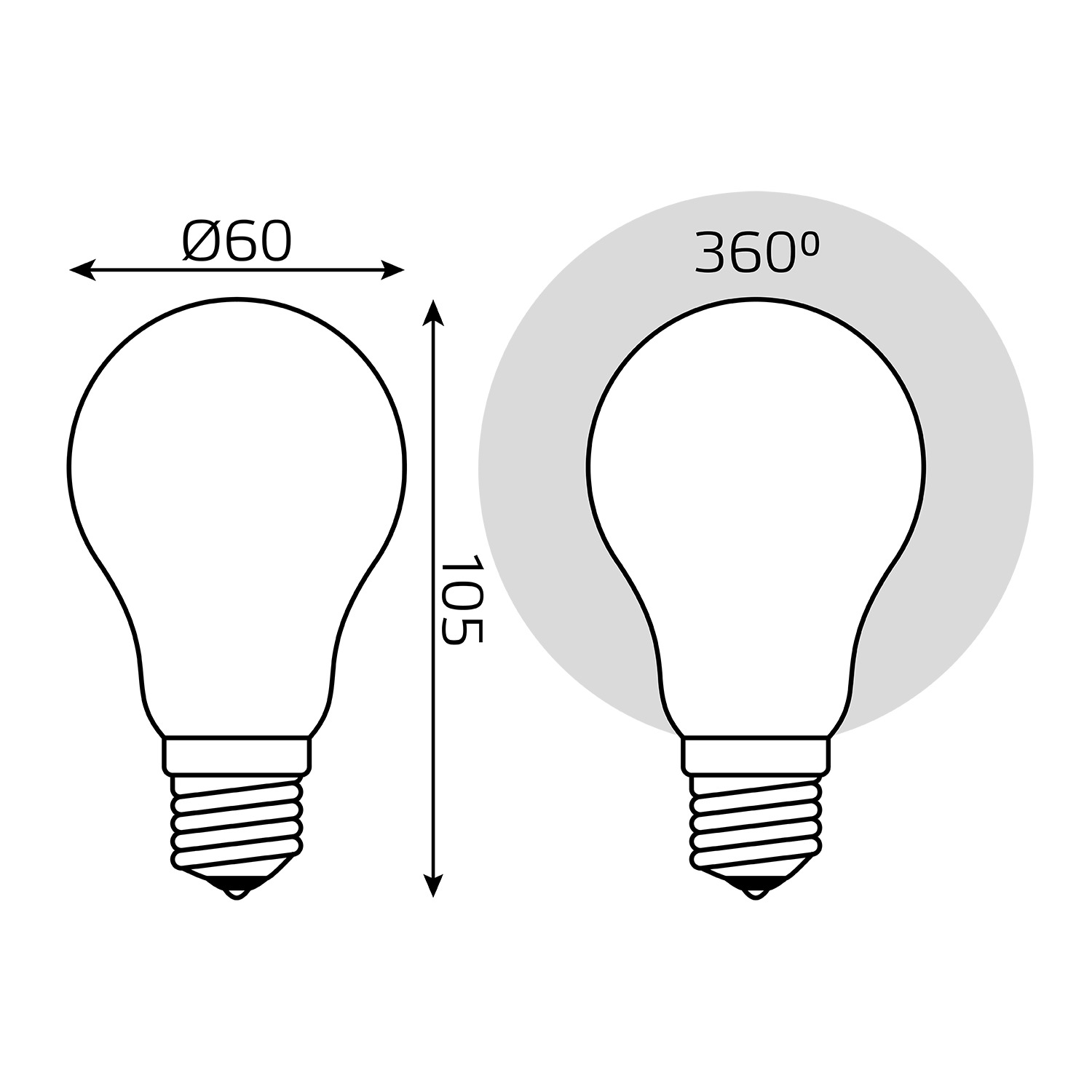 Лампа светодиодная филаментная LED 10 Вт 860 лм 4100К А60 груша нейтральный E27 AC 220В матовая колба диммируемая Black Filament GAUSS 102202210-D