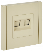 FORTE&PIANO Розетка компьютерная двойная RJ45 кат.5E FP433 ваниль IEK FP-K20-1-K10