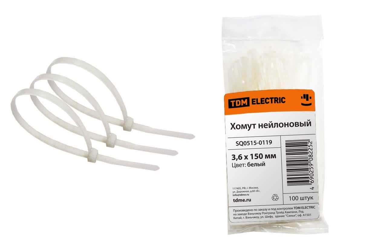 Хомут 3,6х150мм нейлон (белый) (100шт) TDM TDM ELECTRIC SQ0515-0119