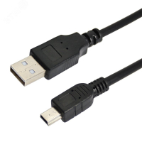 Кабель mini USB - USB A, 0.2м., черный, REXANT 18-1131-2