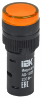 Лампа сигнальная AD16DS LED матрица d16мм желтая 230В AC IEK BLS10-ADDS-230-K05-16