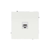 Компьютерная розетка RJ-45 без шторки, кат.5е одинарная, KANT, белая магнолия DKC 7000663