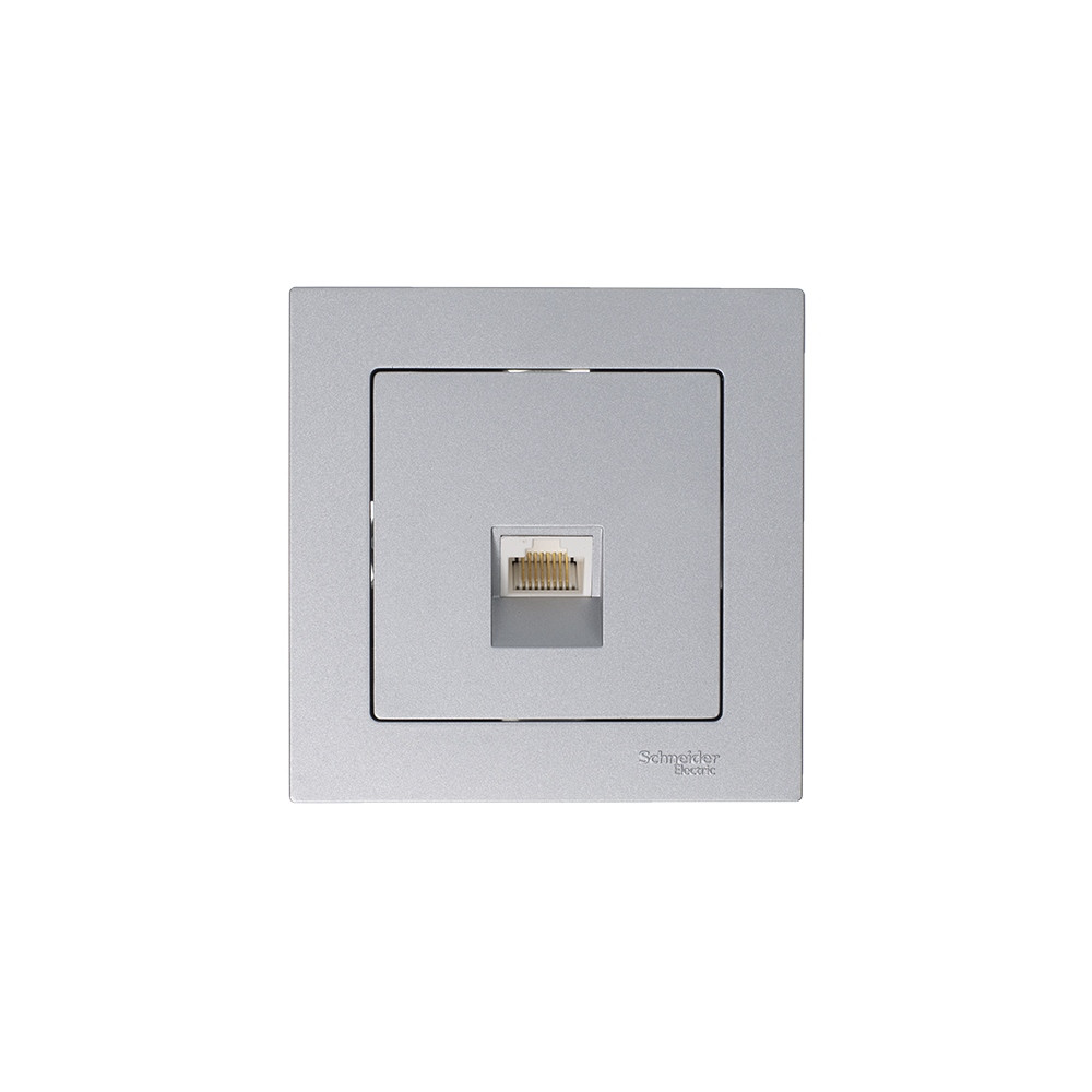 Розетка ATLASDESIGN компьютерная RJ45 механизм алюминий Systeme Electric ATN000383