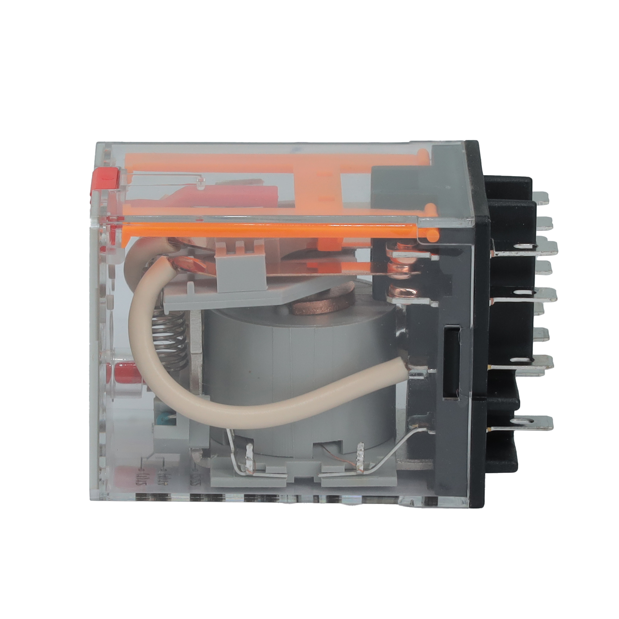 Реле миниатюрное силовое, 3CO, ком. ток 16А, AgSnO2, напряжение 230V AC, опция: тест-кнопка+светодиод DKC IR-230AC-3CO-D