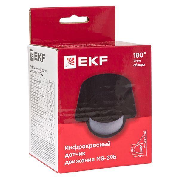 ИК датчик движения наст. 1200Вт 180гр. до 12м IP44 MS-39b черный EKF PROxima dd-ms-39b