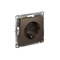 Розетка ATLASDESIGN с заземлением 16А механизм мокко Systeme Electric ATN000643
