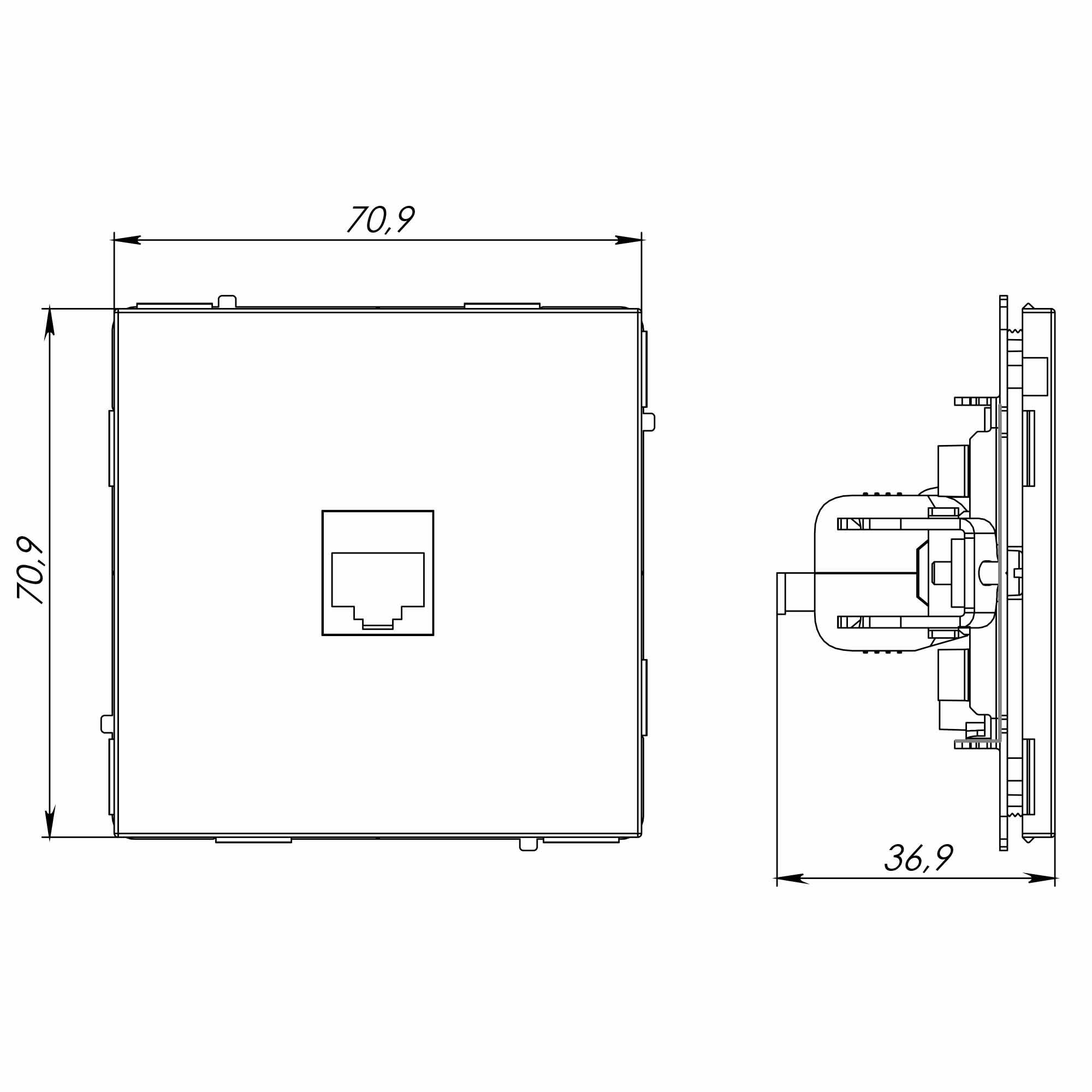 Компьютерная розетка RJ-45 без шторки, кат.6А одинарная,KANT, ванильный марципан DKC 7015673