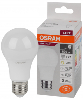 Лампа светодиодная груша LED 10 Вт E27 3000К 800Лм 220 В (замена 75Вт) OSRAM LEDVANCE 4058075578821