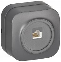 GLORY Розетка для открытой установки компьютерная RJ45 кат.5E РК10-ХСм сталь матовый IEK EKH10-K46M