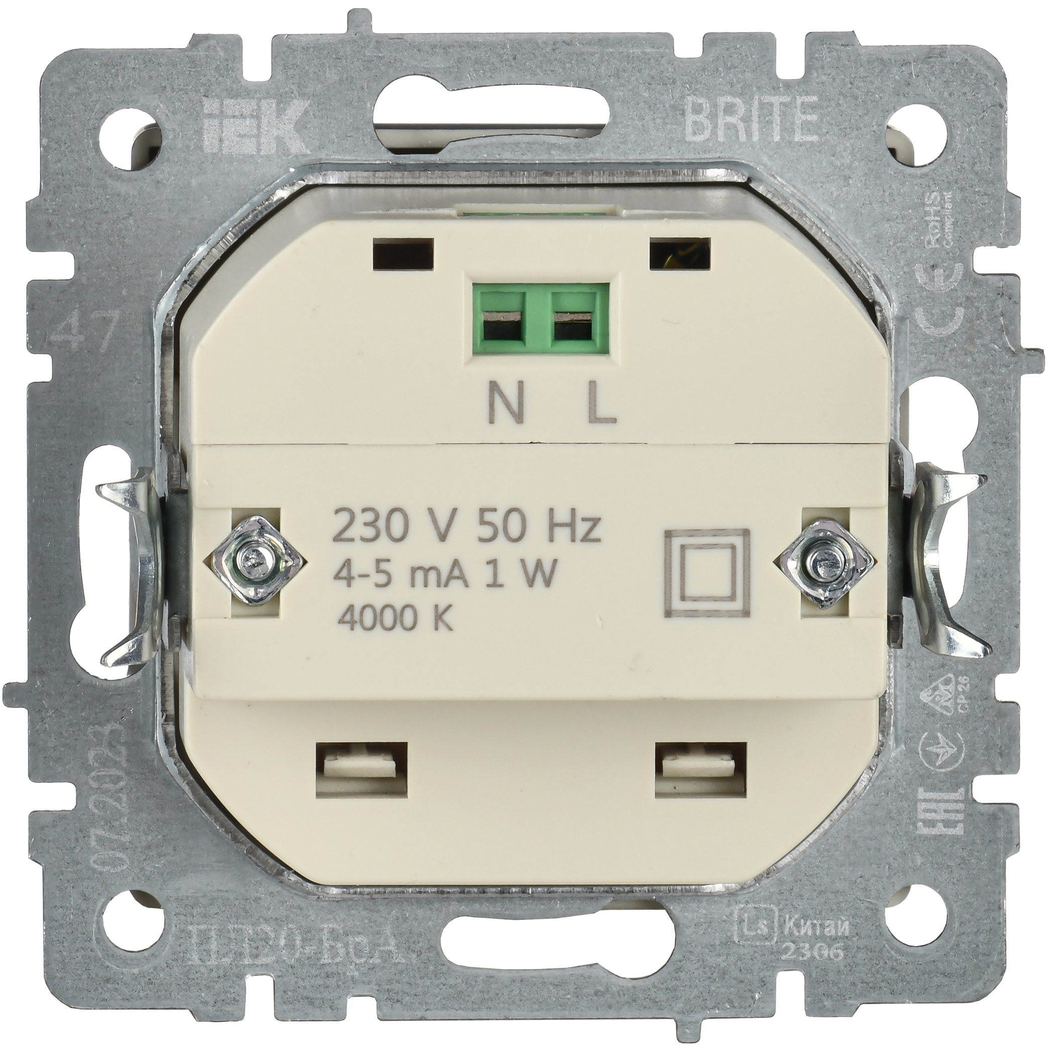 BRITE Подсветка LED встраиваемая ПЛ20-БрА алюминий IEK BR-FL20-K47